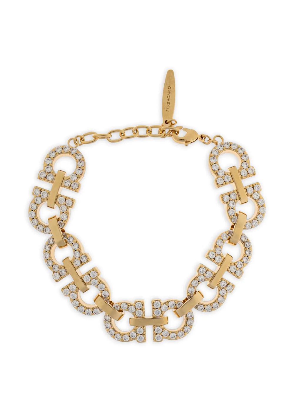 Ferragamo Gancini crystal-embellished bracelet - Oro