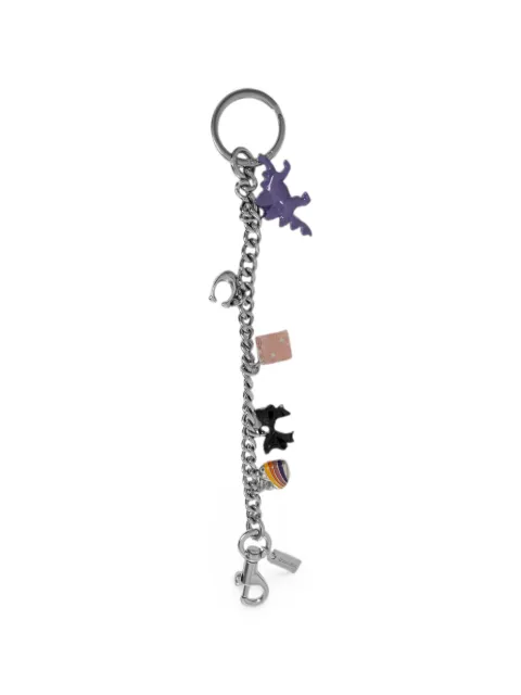 Coach charm-embellished curb-chain keyring
