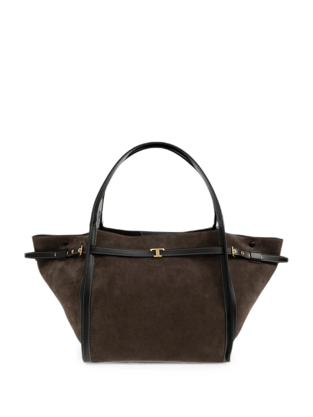 Tod's T Timeless calf suede tote bag - Brown