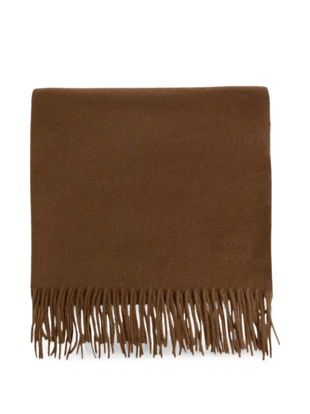 Max Mara fringed cashmere scarf - Marrone