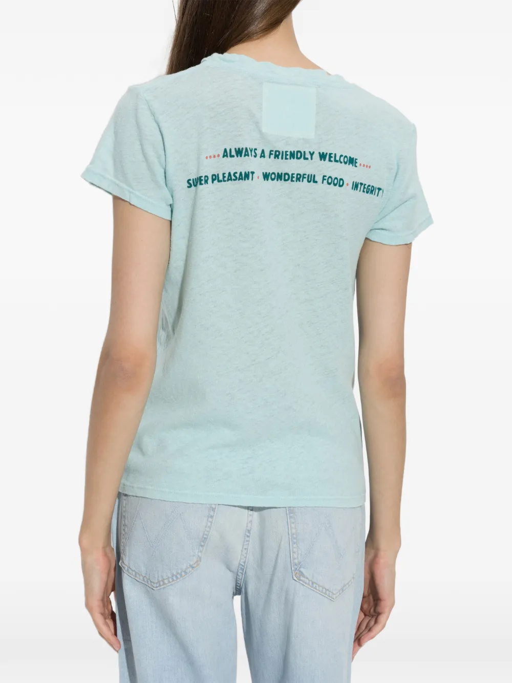 MOTHER Lone Palm Hotel T-shirt met grafische print Blauw