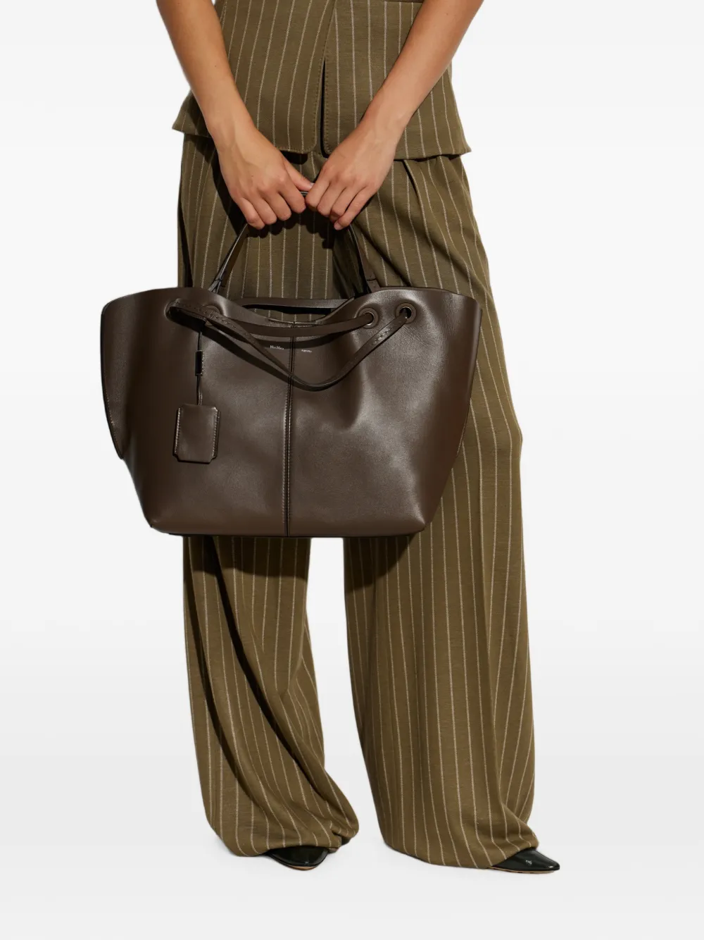 Max Mara Dubbele shopper van nappaleer Bruin
