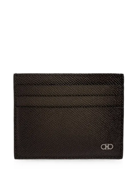 Ferragamo micro Gancini grained leather card holder
