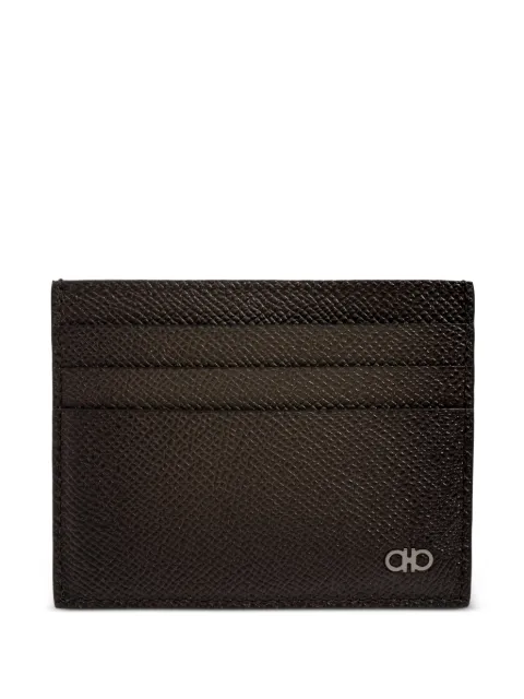 Ferragamo mini porte-cartes Gancini en cuir grainé