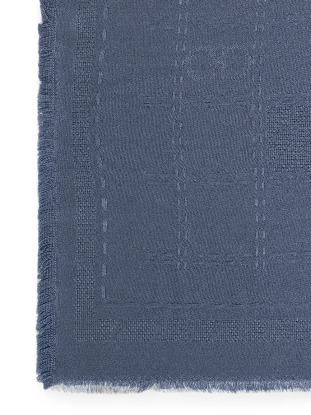 Ferragamo Sjaal met logo jacquard Blauw