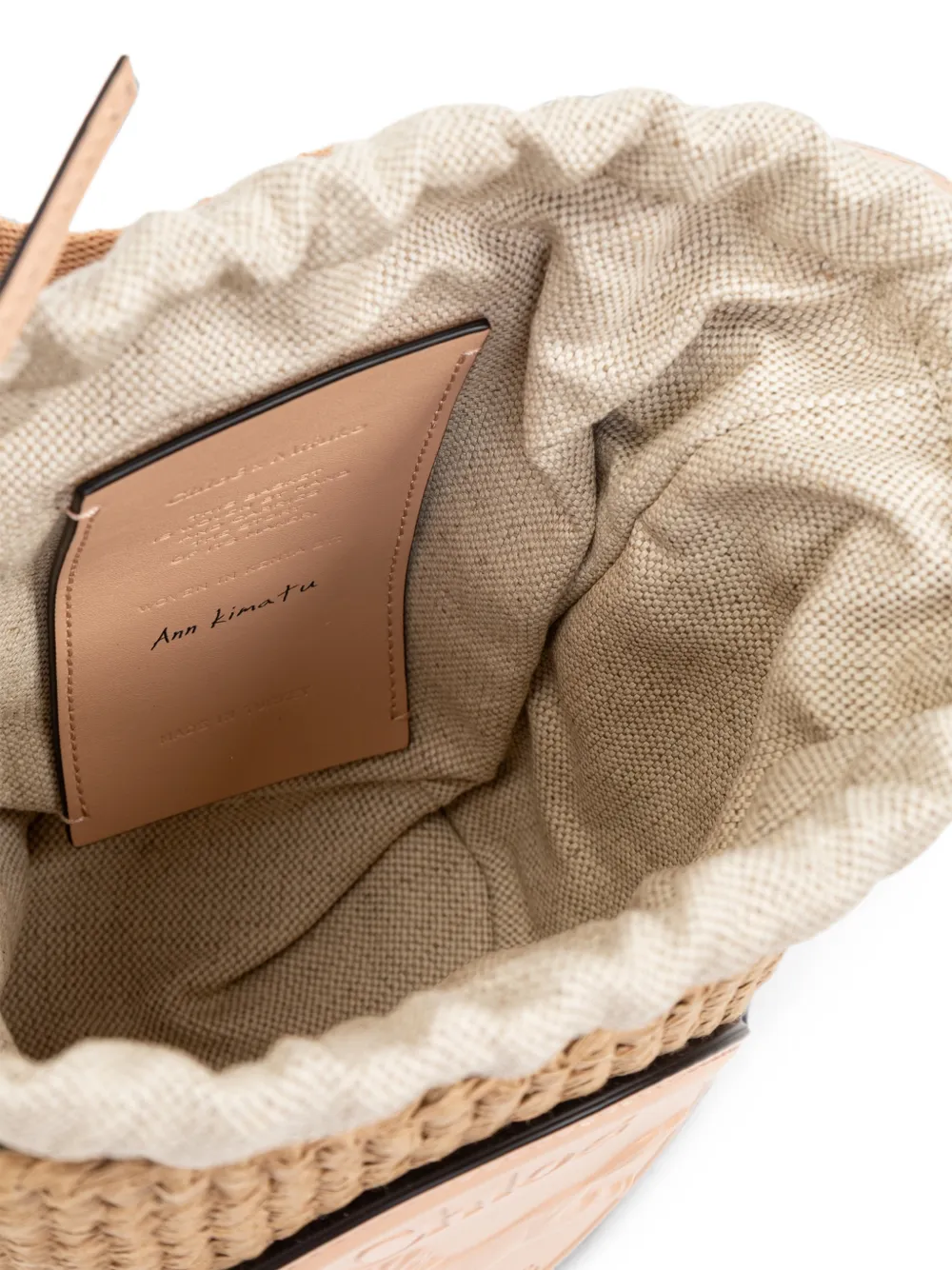 Chloé Horse Medal kleine bucket-tas Beige