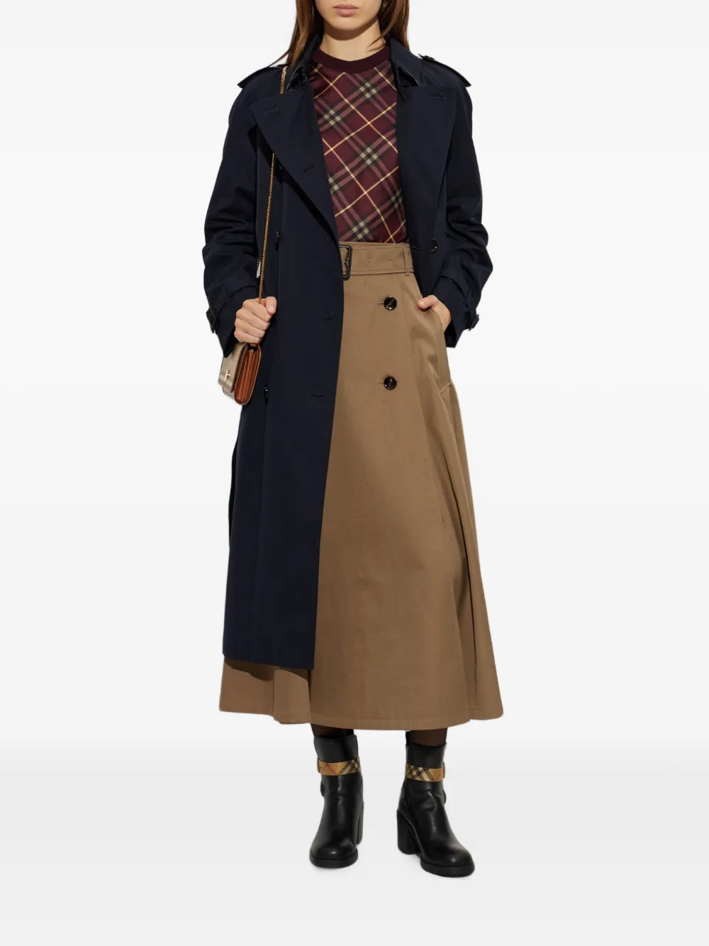 Burberry Trenchcoat met dubbele rij knopen Blauw