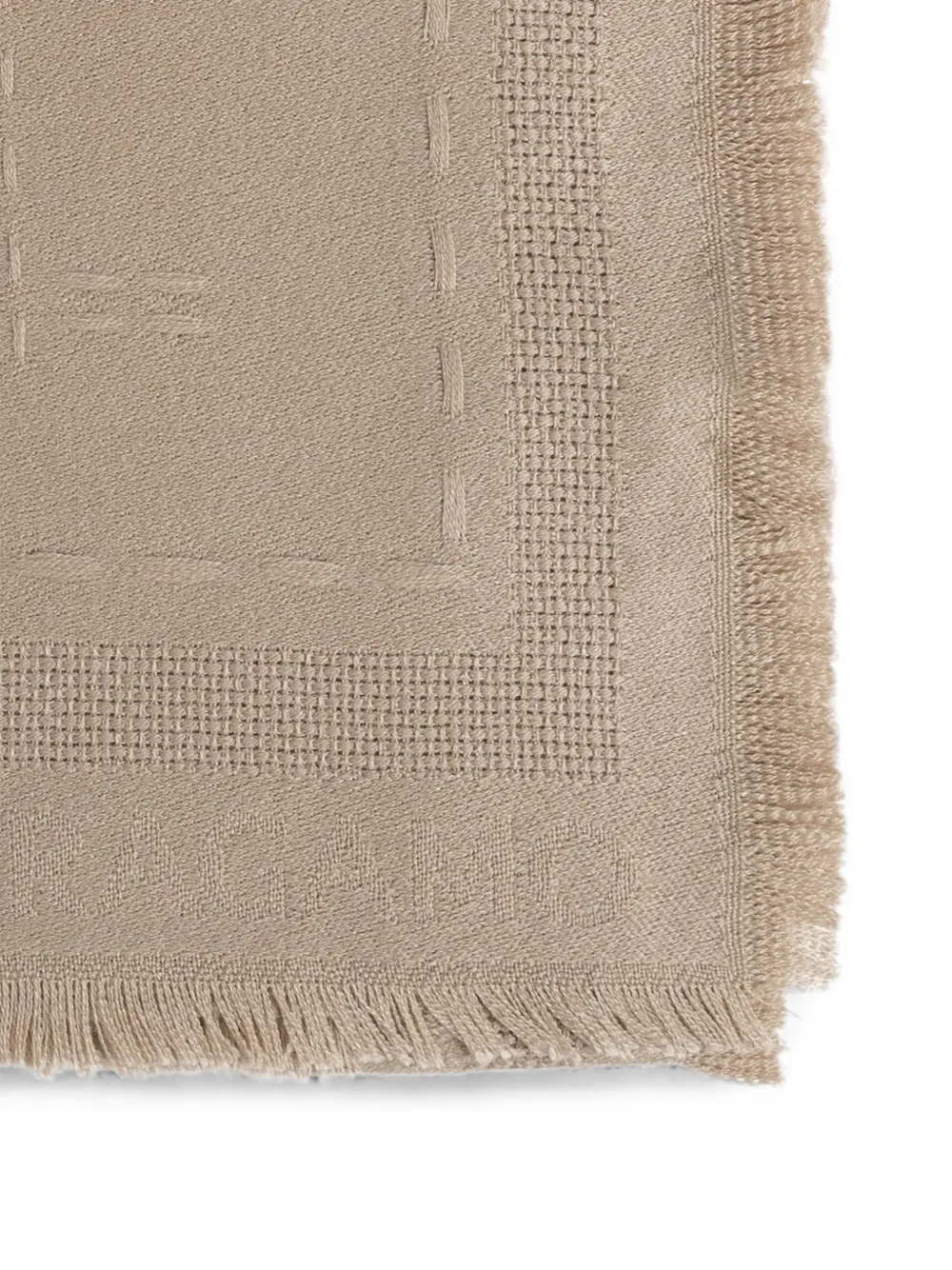 Ferragamo Gancini sjaal met jacquard-logo Beige