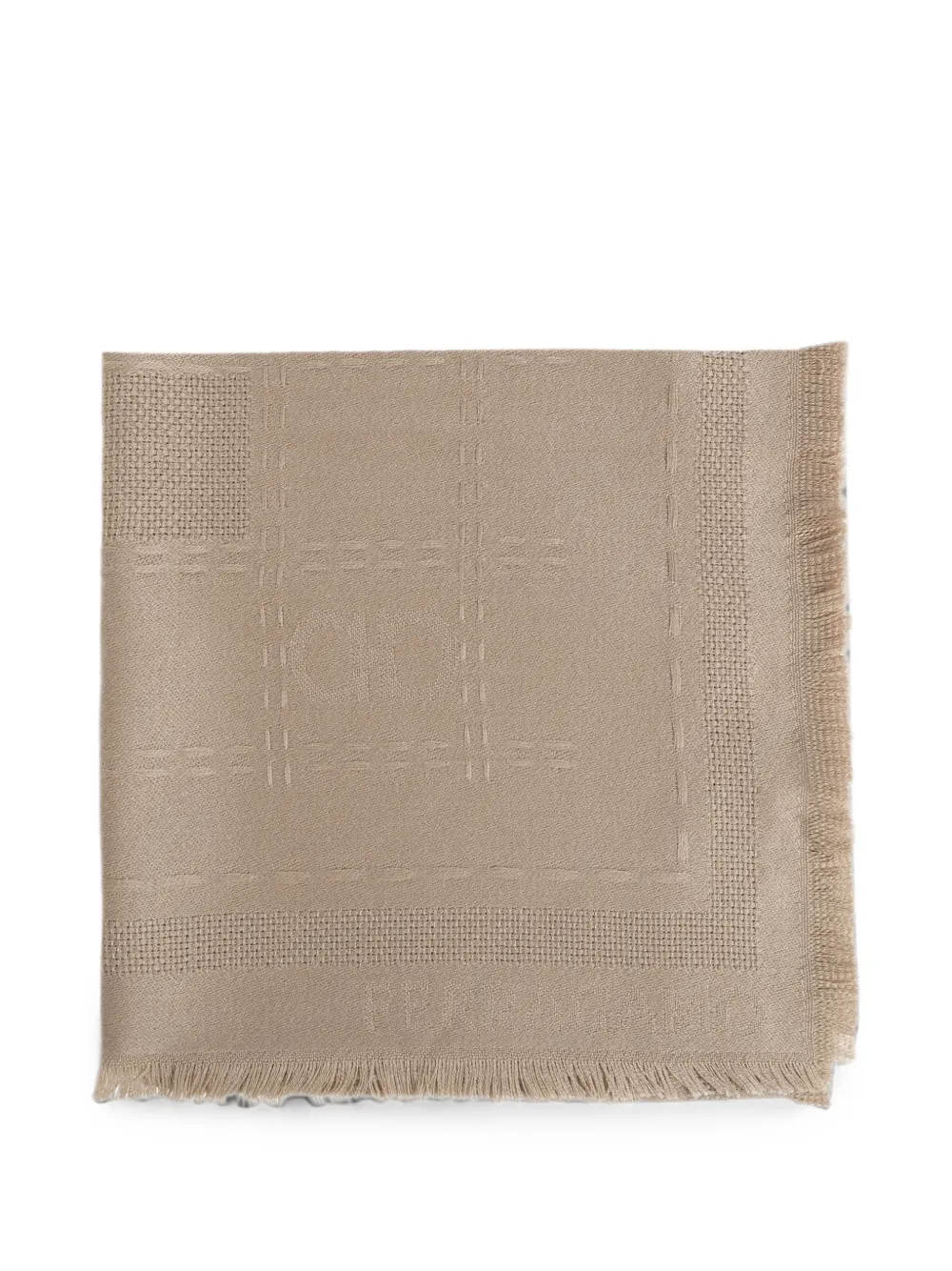 Ferragamo Gancini jacquard-logo scarf - Toni neutri