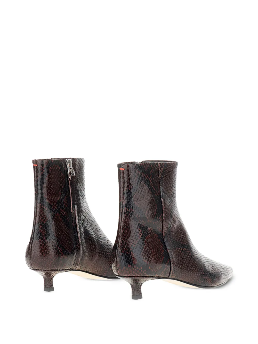 Aeyde Sofie snake-print pointed-toe ankle boots Bruin