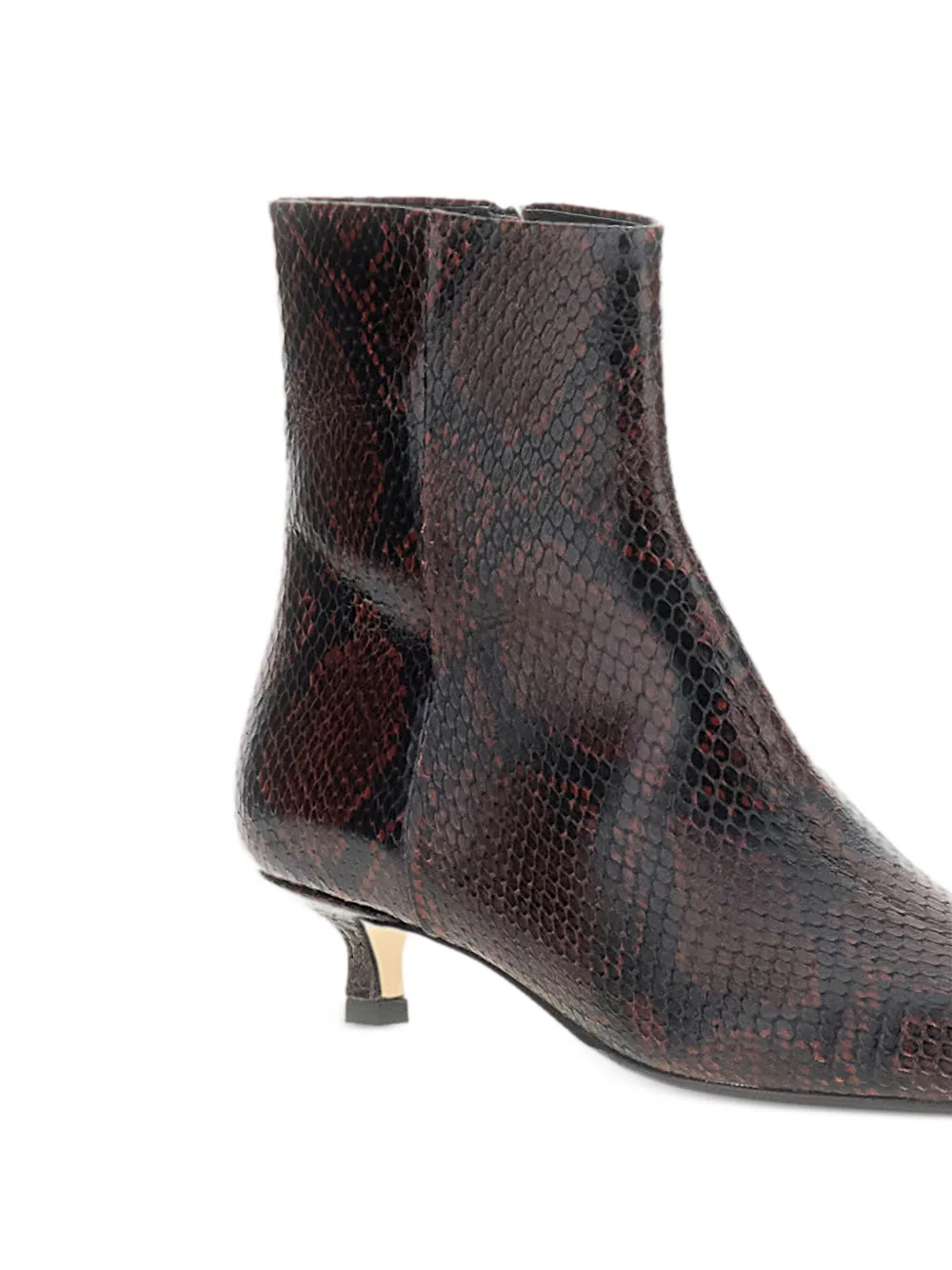 Aeyde Sofie snake-print pointed-toe ankle boots Bruin