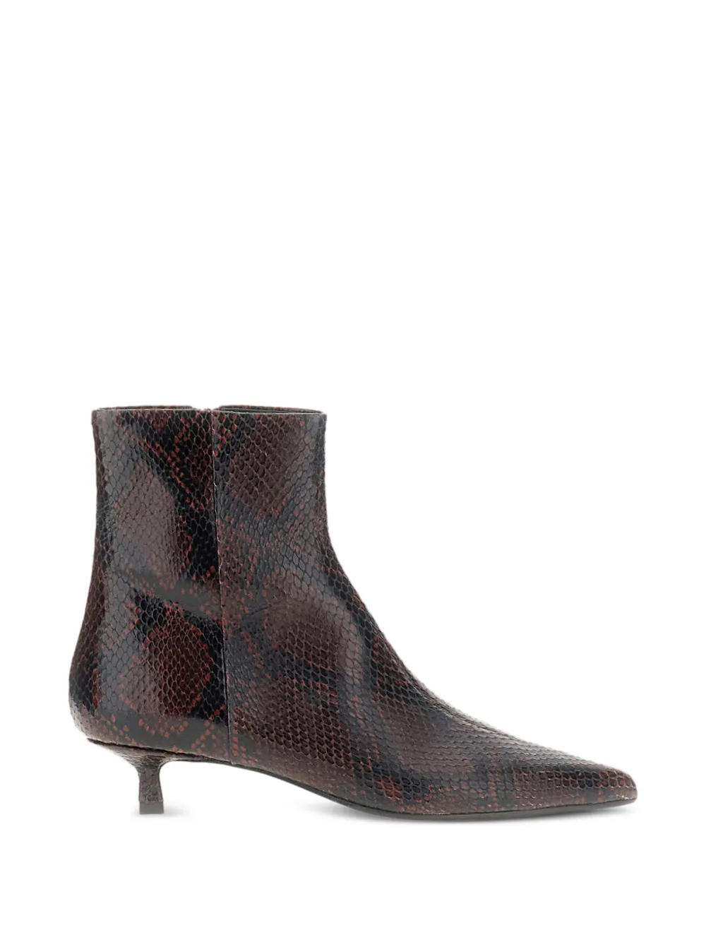 Aeyde Sofie snake-print pointed-toe ankle boots Bruin