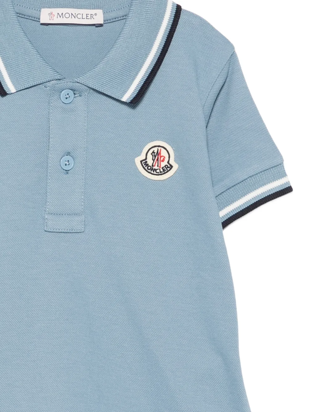Moncler Enfant Poloshirt met logopatch Blauw