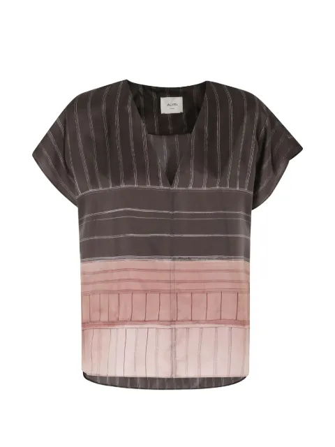 Alysi vertical-stripe silk blouse
