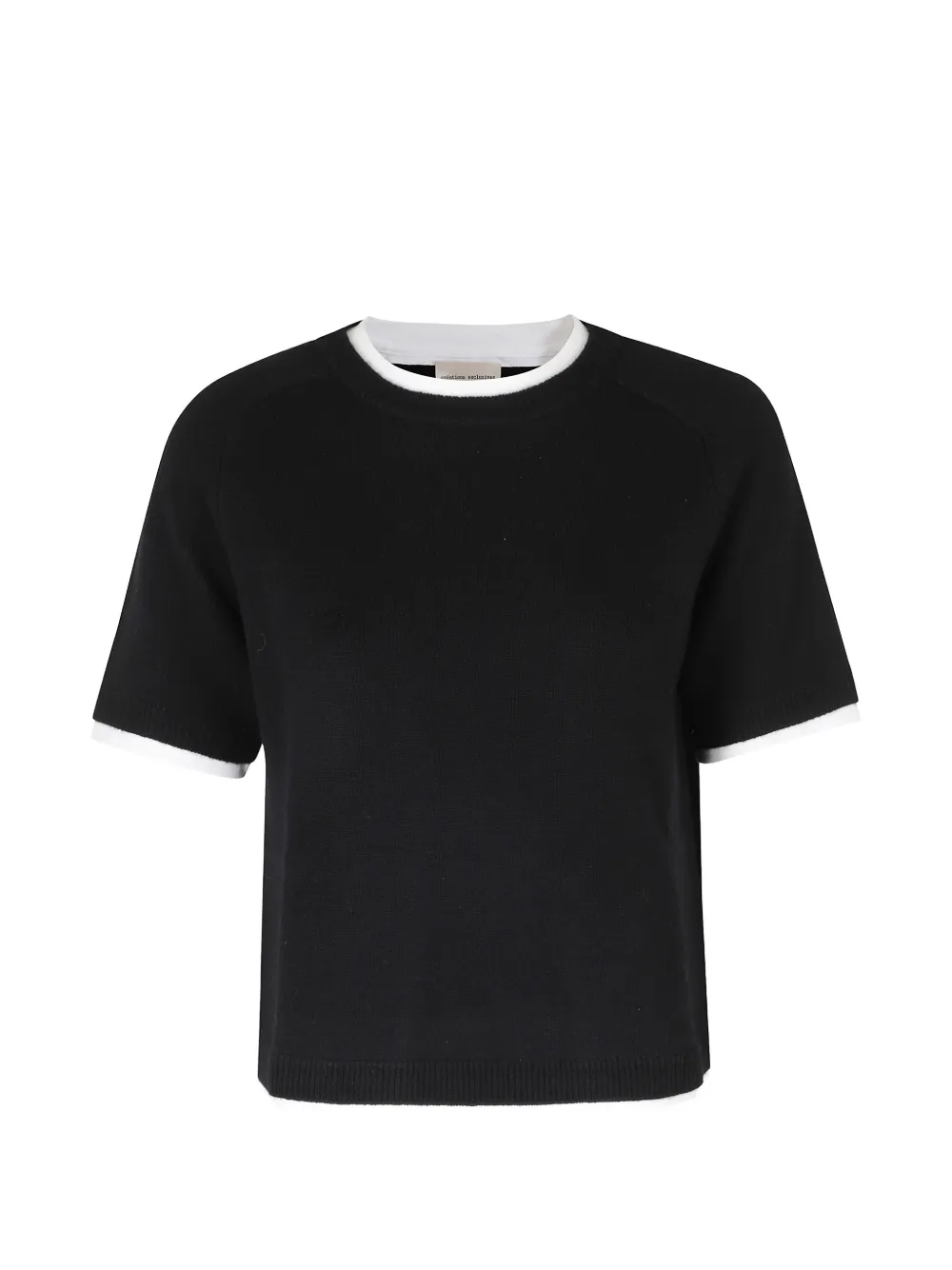 Semicouture layered-effect short-sleeve sweater - Schwarz