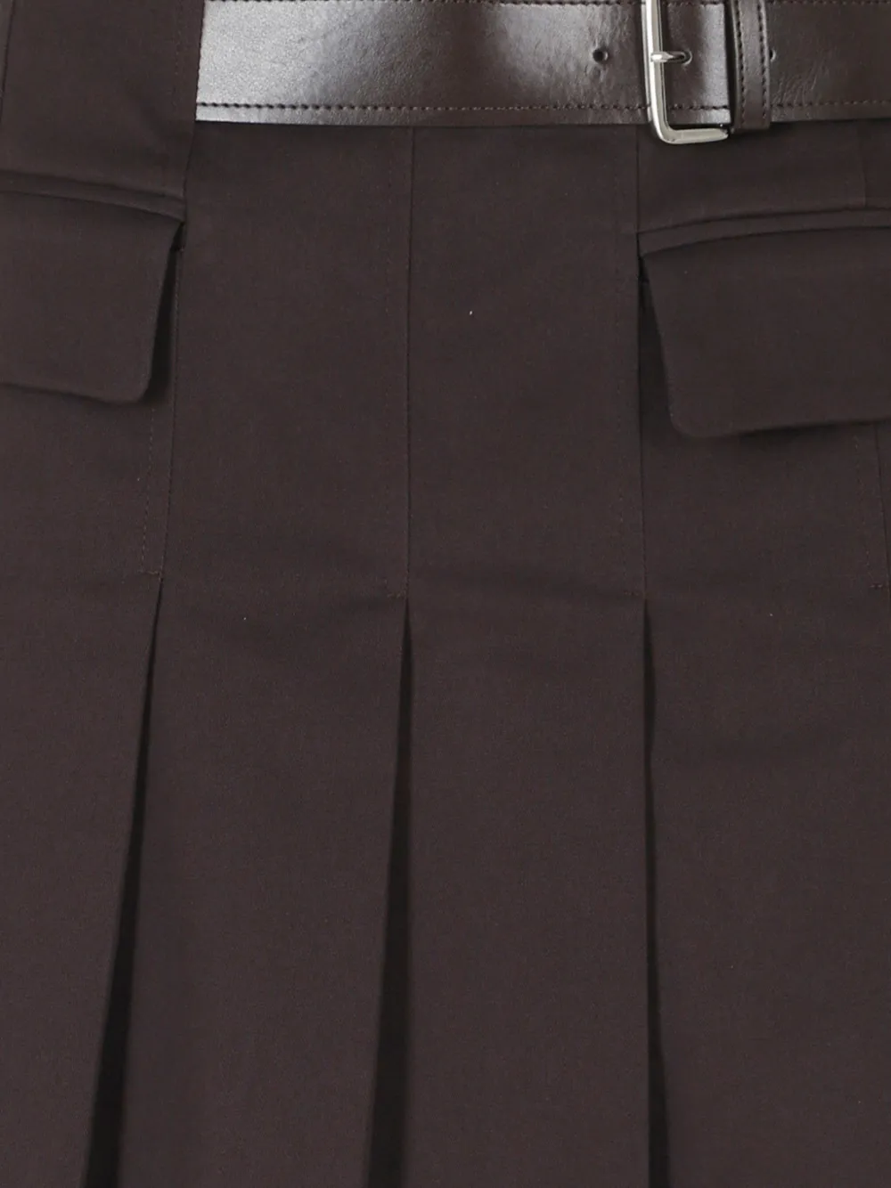 Semicouture Doris geplooide mini-rok met ceintuur Bruin