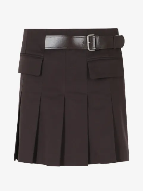 Semicouture Doris belted pleated mini skirt