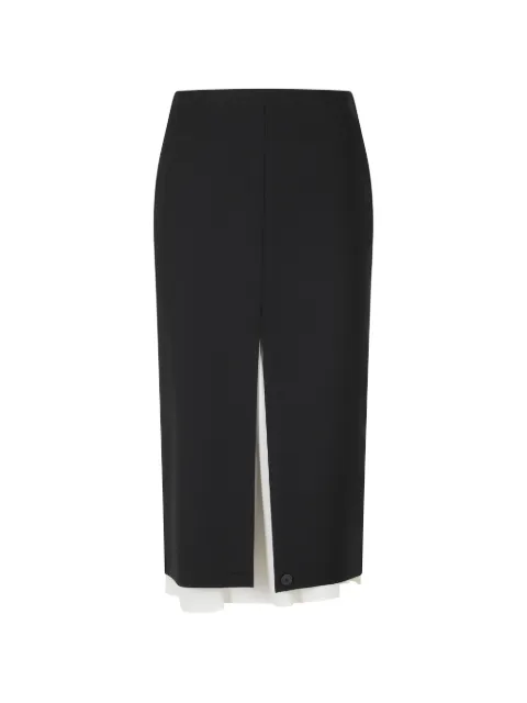 Semicouture Xenia layered-detail front-slit midi skirt