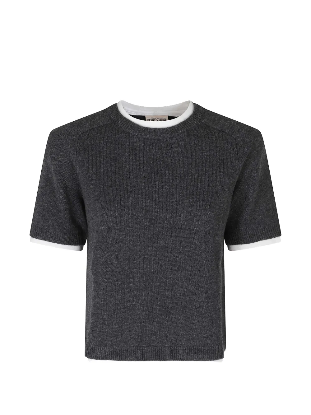 Semicouture Aida layered short-sleeve sweater - Grau