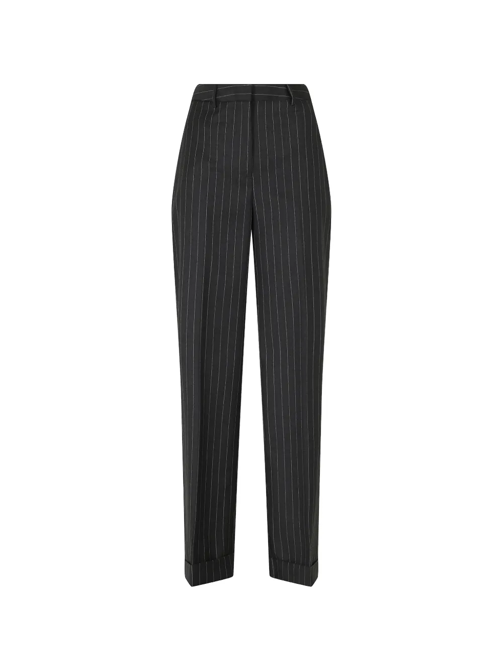 Semicouture Lola pinstripe-pattern turn-up trousers - Grigio