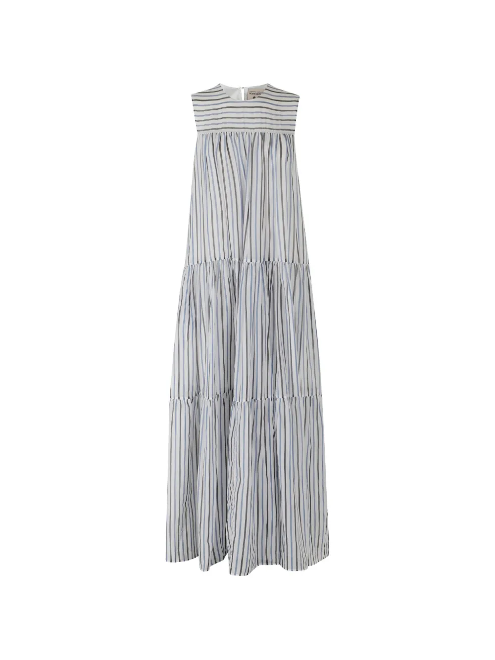 Semicouture Luigia striped tiered maxi dress - Bianco
