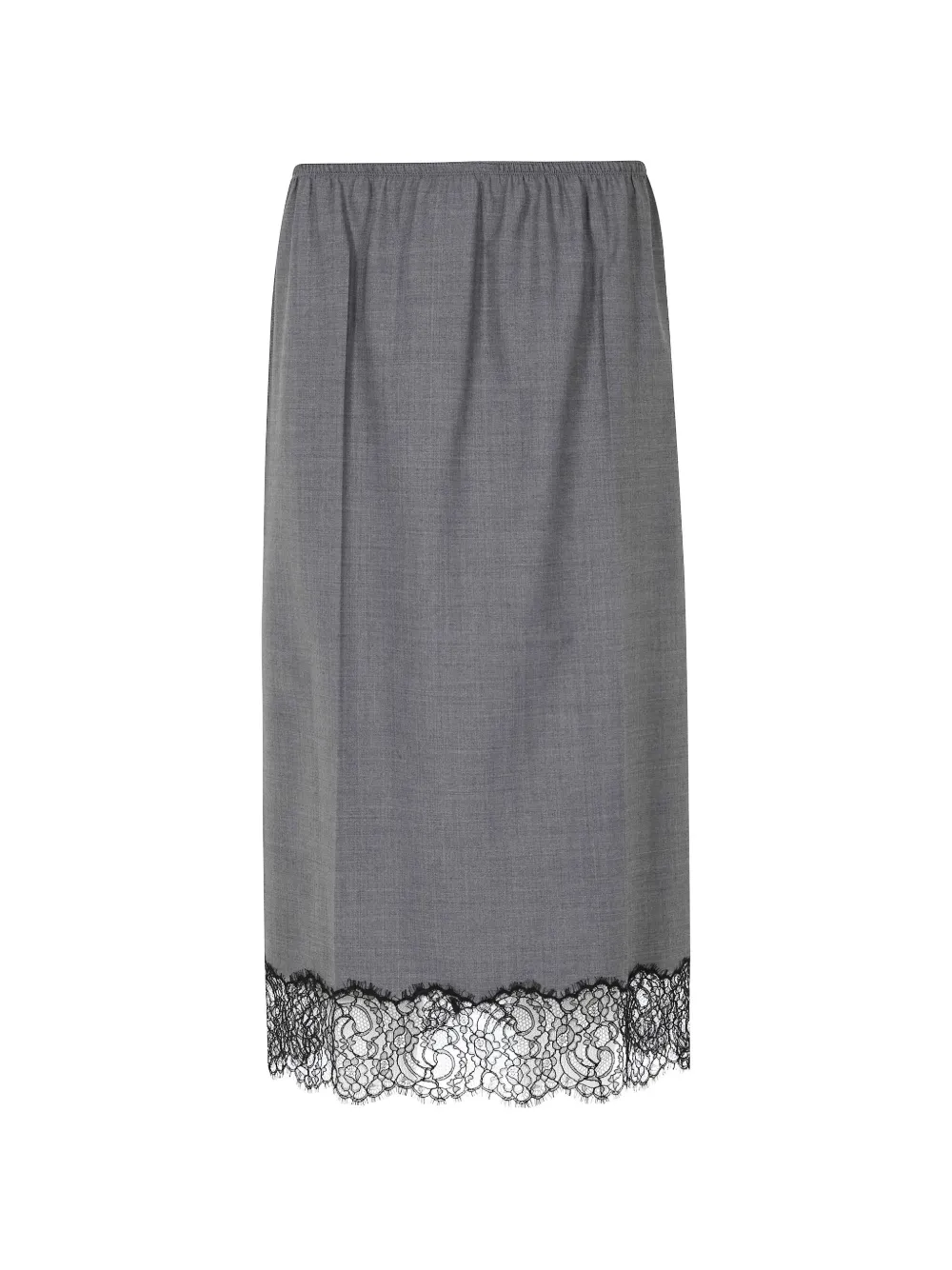 Semicouture Becka lace-trim pleated midi skirt - Grigio