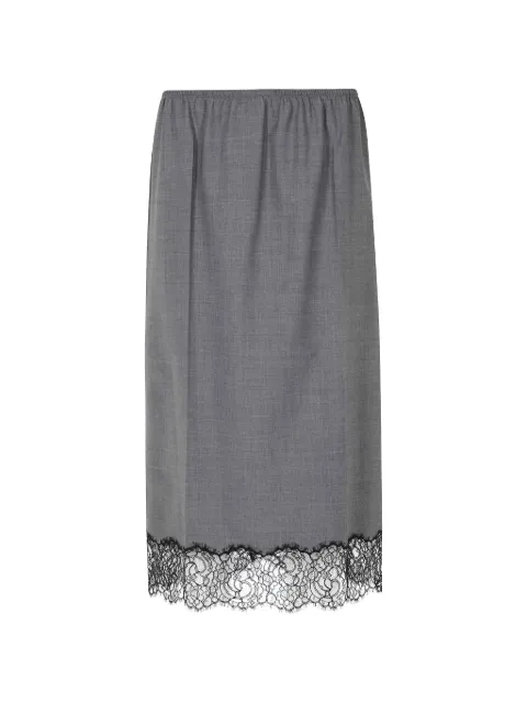 Semicouture Becka lace-trim pleated midi skirt