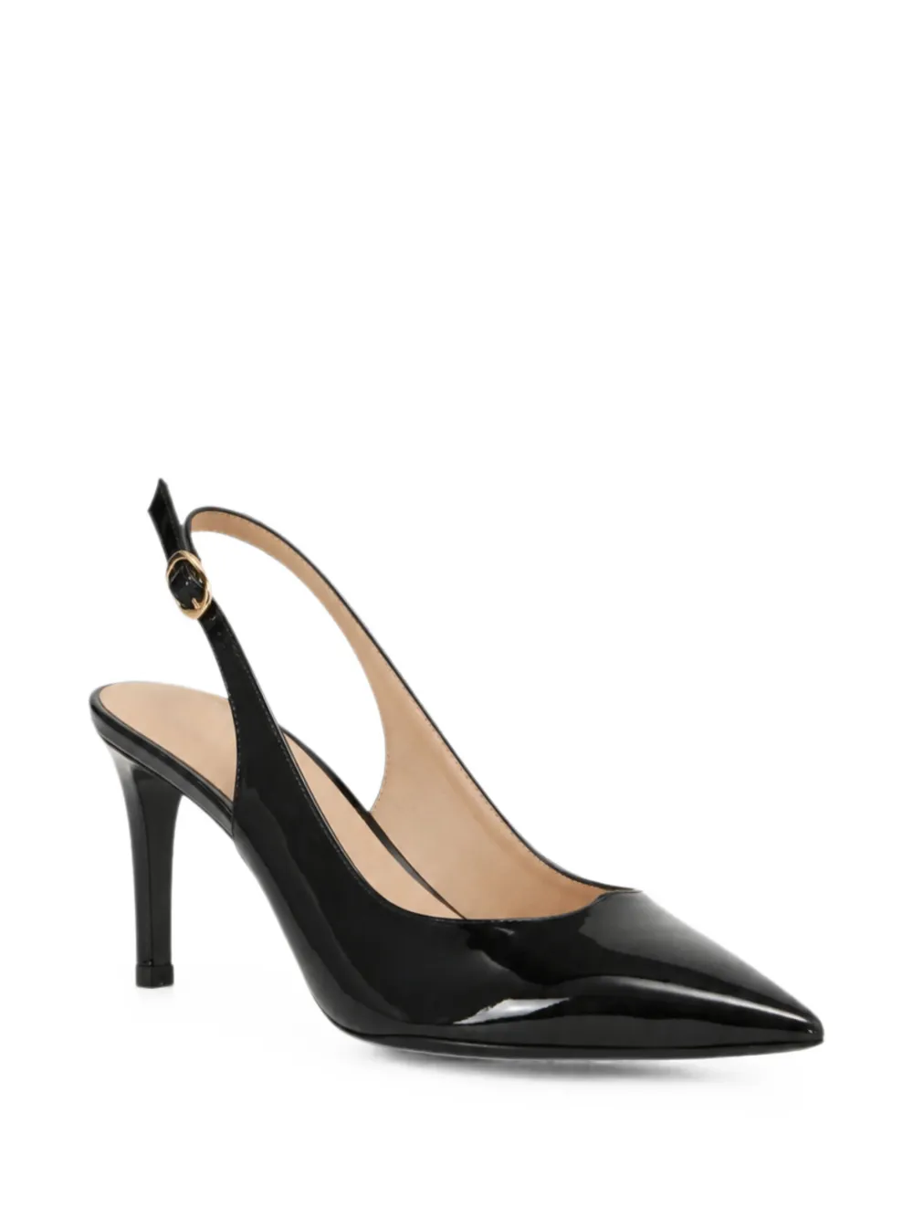 Stuart Weitzman Power lakleren slingback pumps Zwart