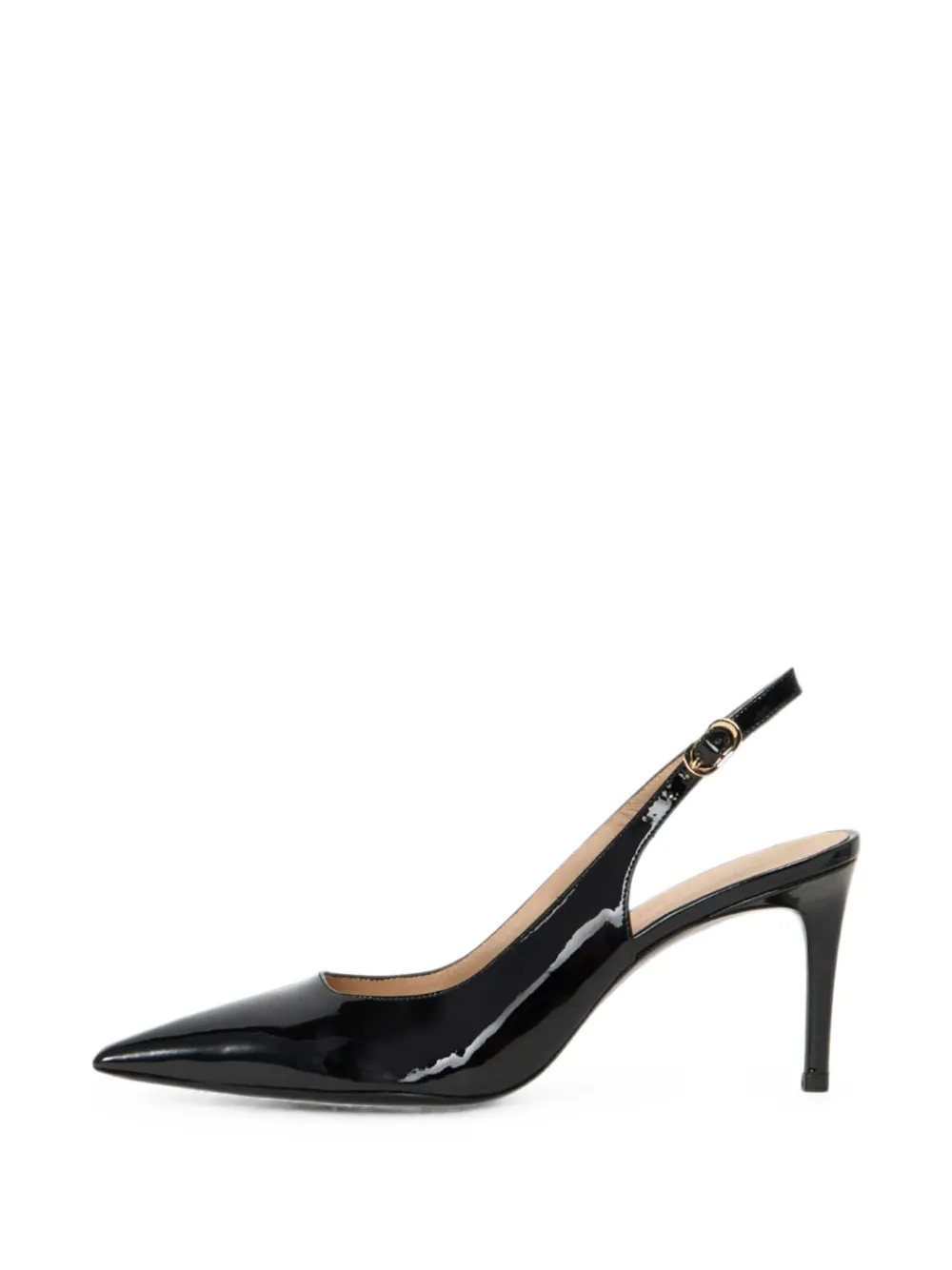 Stuart Weitzman Power lakleren slingback pumps Zwart