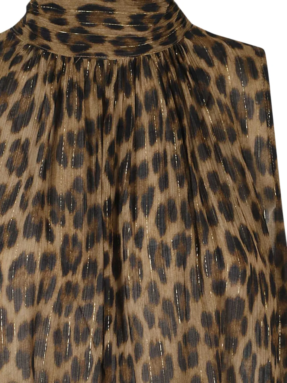 Semicouture Dulcie top met luipaardprint en strik Beige