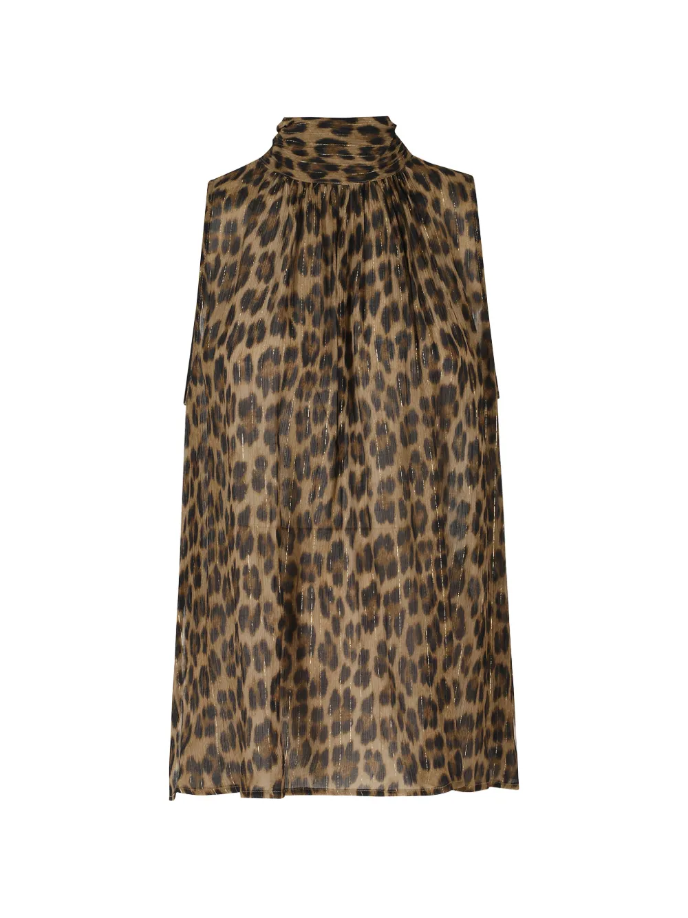 Semicouture Dulcie leopard-print pussy-bow top - Toni neutri