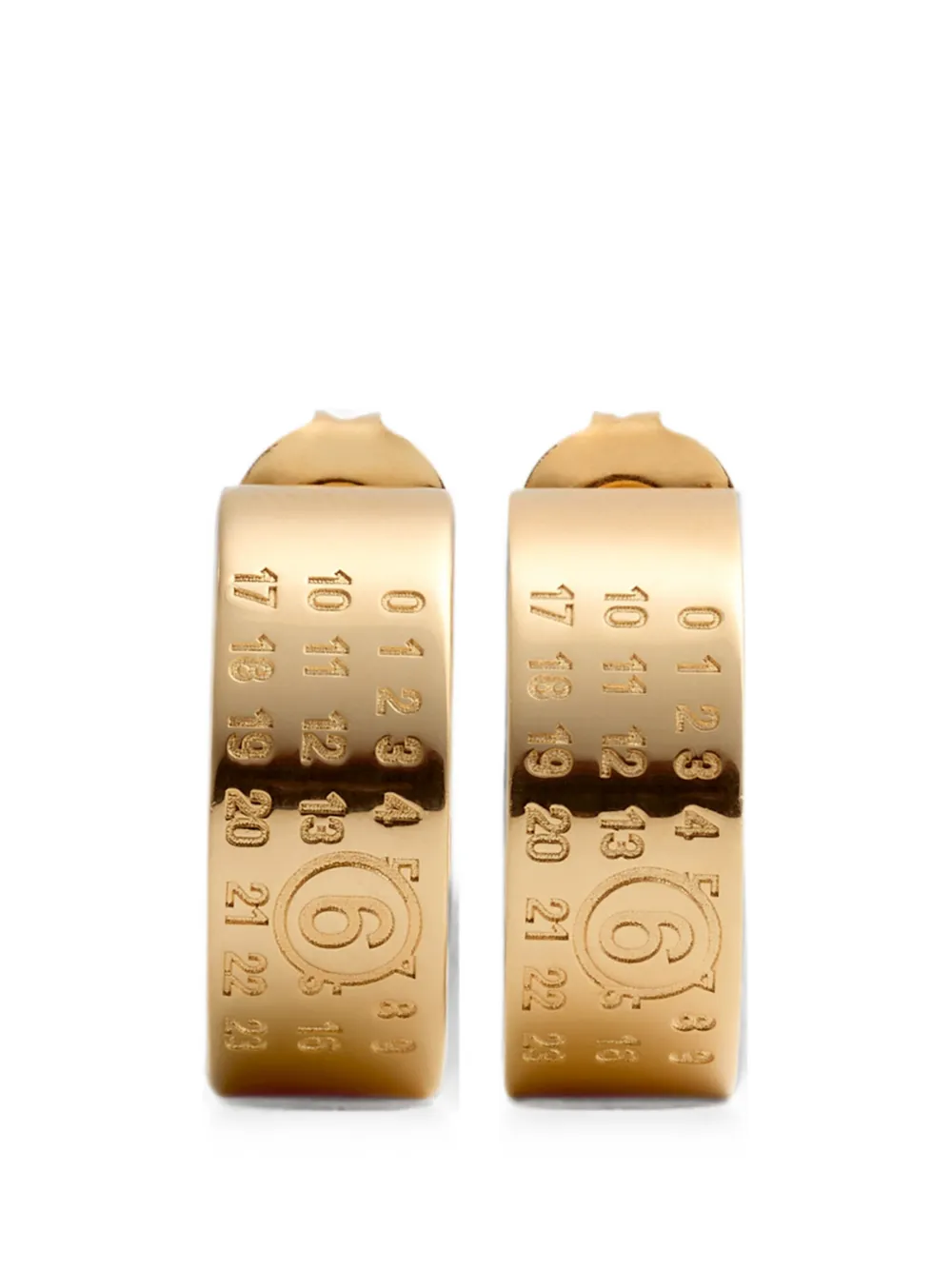 MM6 Maison Margiela gold Numeric hoop earrings - Oro