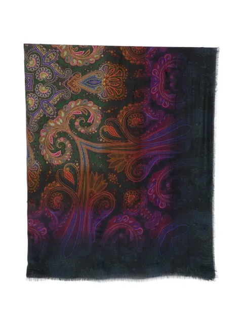 ETRO paisley-print frayed scarf
