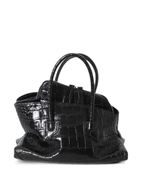 The Attico mini sac à main La Passegiata à effet peau de crocodile