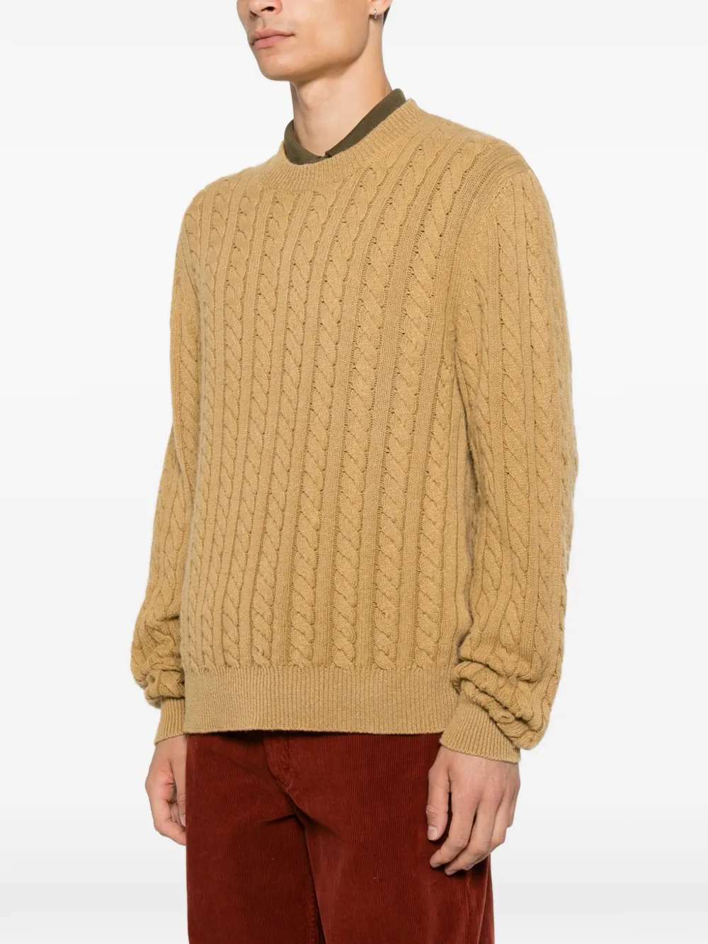 A.P.C. Kabelgebreide wollen trui Bruin