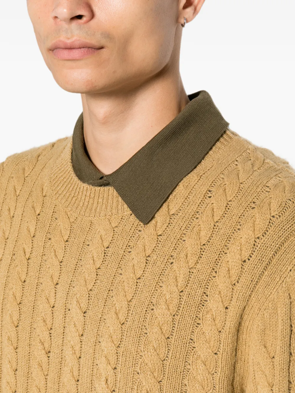 A.P.C. Kabelgebreide wollen trui Bruin