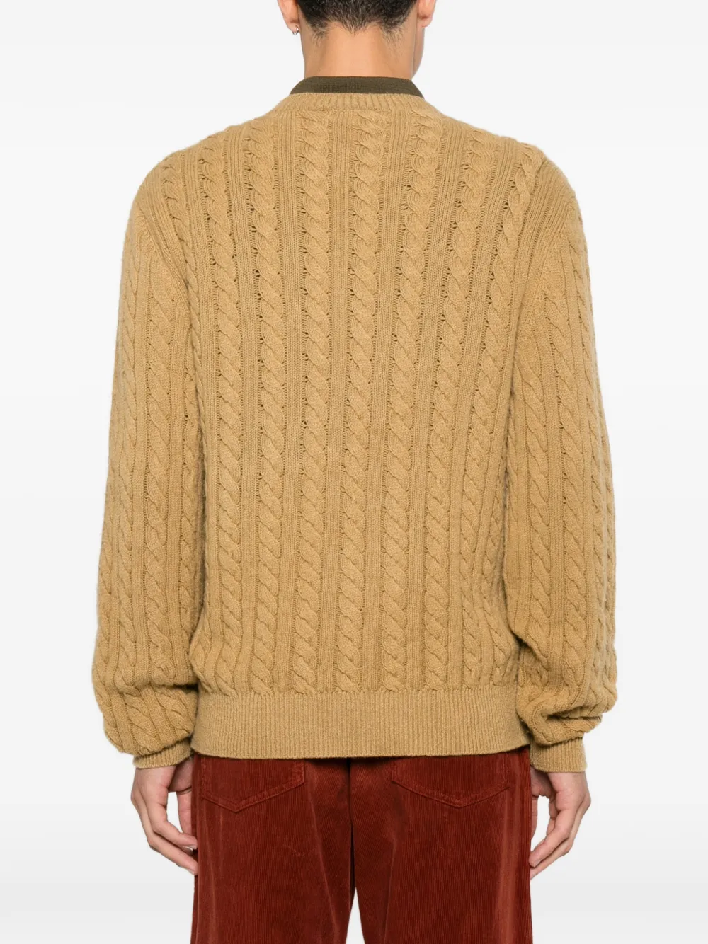 A.P.C. Kabelgebreide wollen trui Bruin