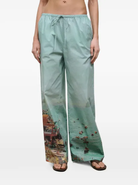 STAUD Mateo graphic-print trousers