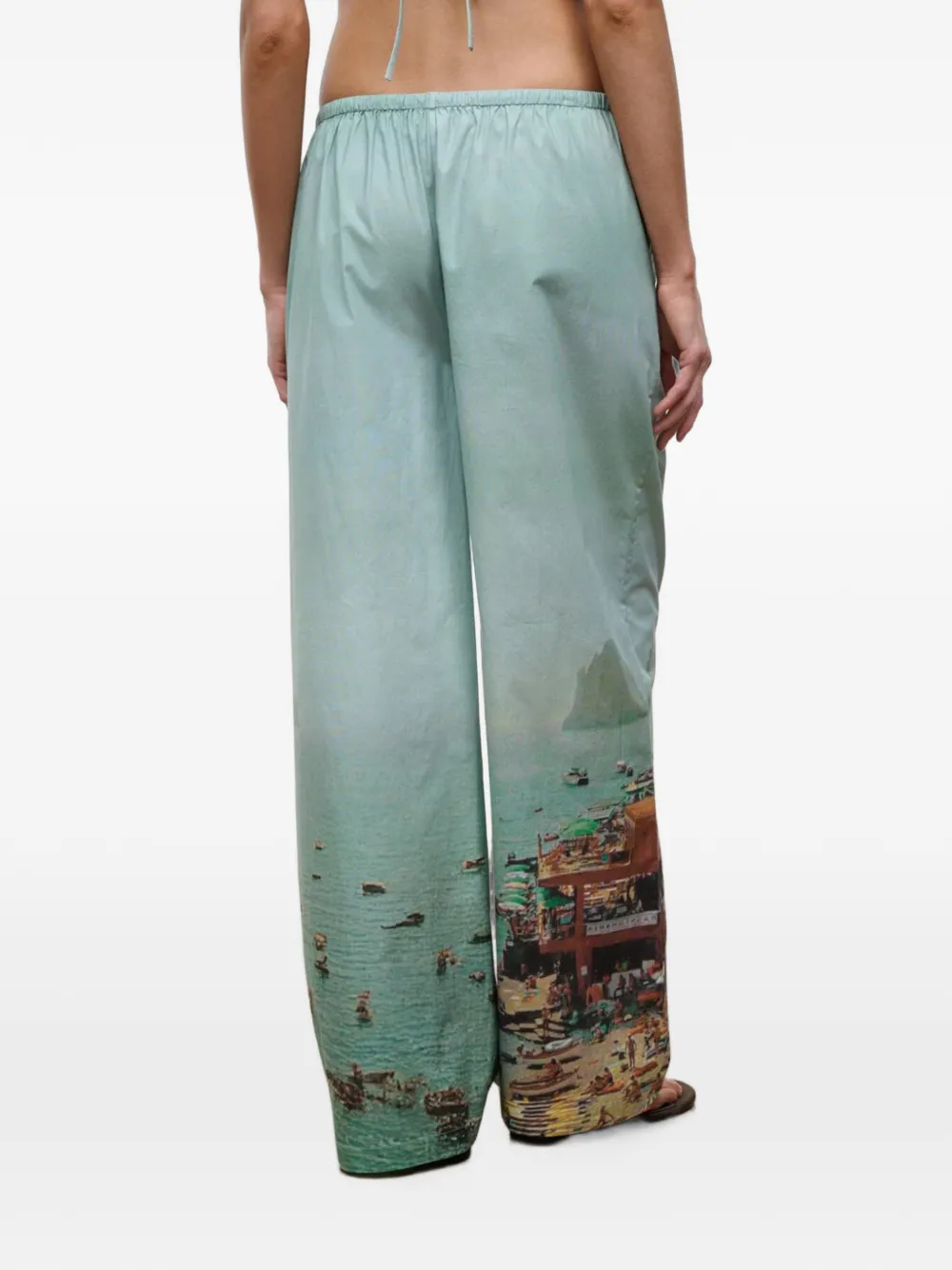 STAUD Mateo broek met grafische print Blauw