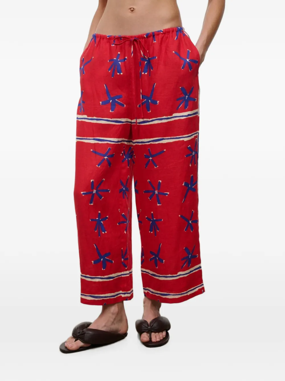 STAUD Mateo cropped trousers - Red