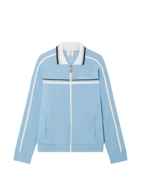 Casablanca stripe-detail zip-up sweatshirt
