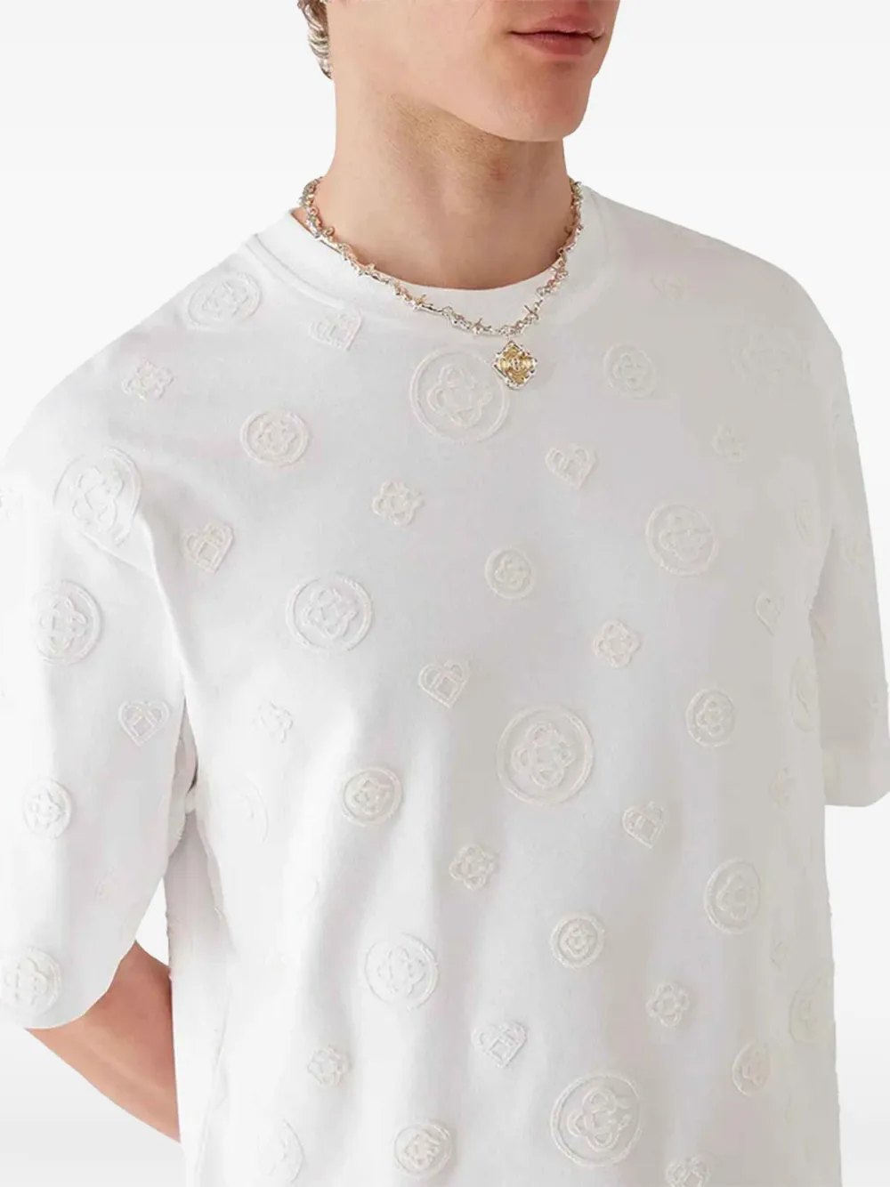 Casablanca Katoenen T-shirt met monogramprint Wit