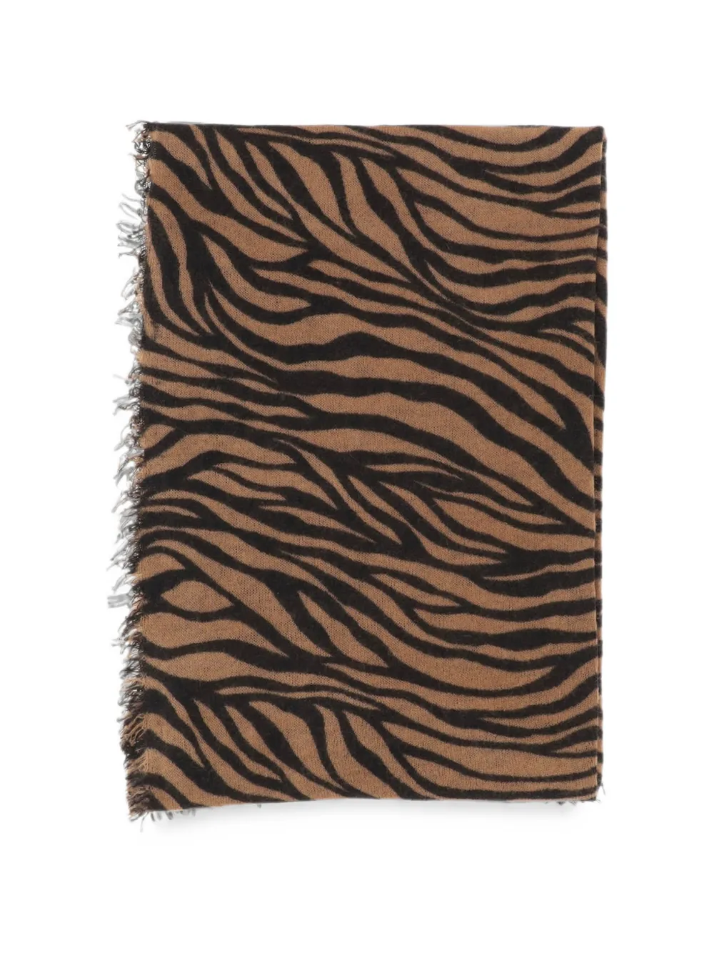 Faliero Sarti animal-print fringed scarf - Toni neutri