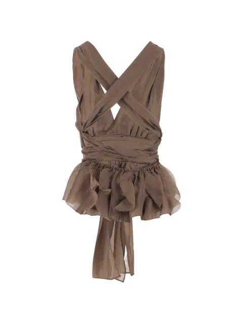 The Garment bow-detail peplum top