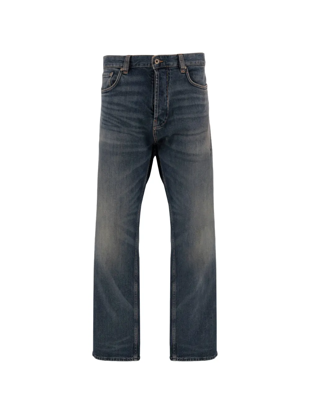 Emporio Armani whiskering-effect jeans - Blau