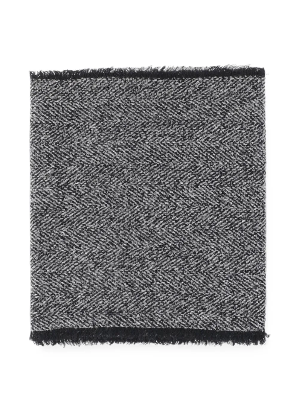 Faliero Sarti herringbone-pattern fringed scarf - Nero