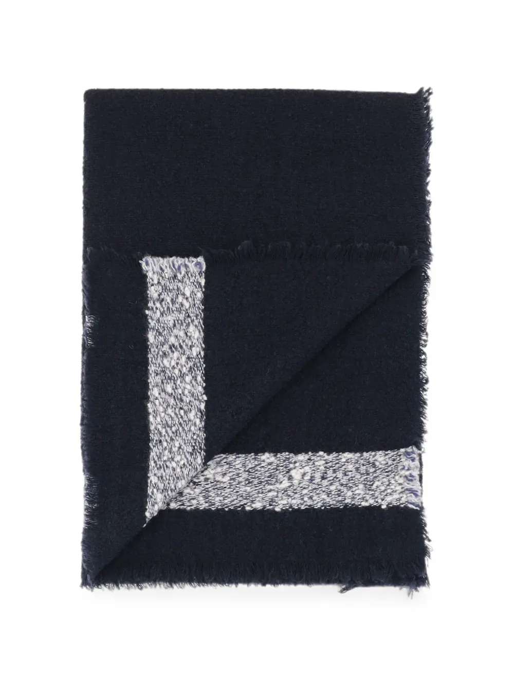 Faliero Sarti Sjaal met franje afwerking Blauw