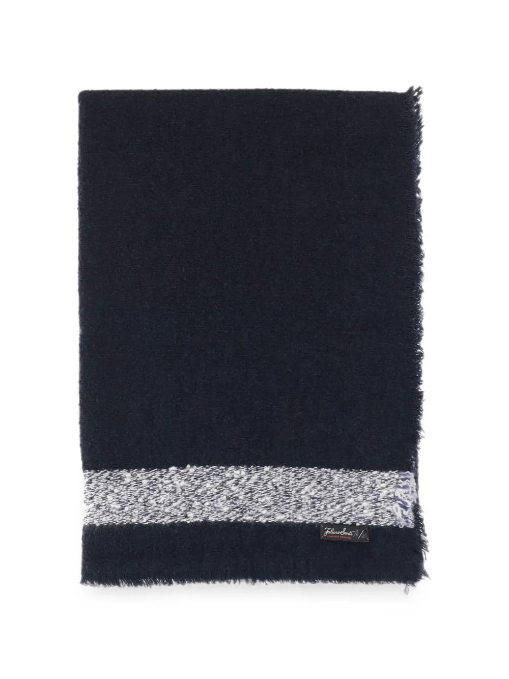 Faliero Sarti contrast-trim frayed scarf - Blu