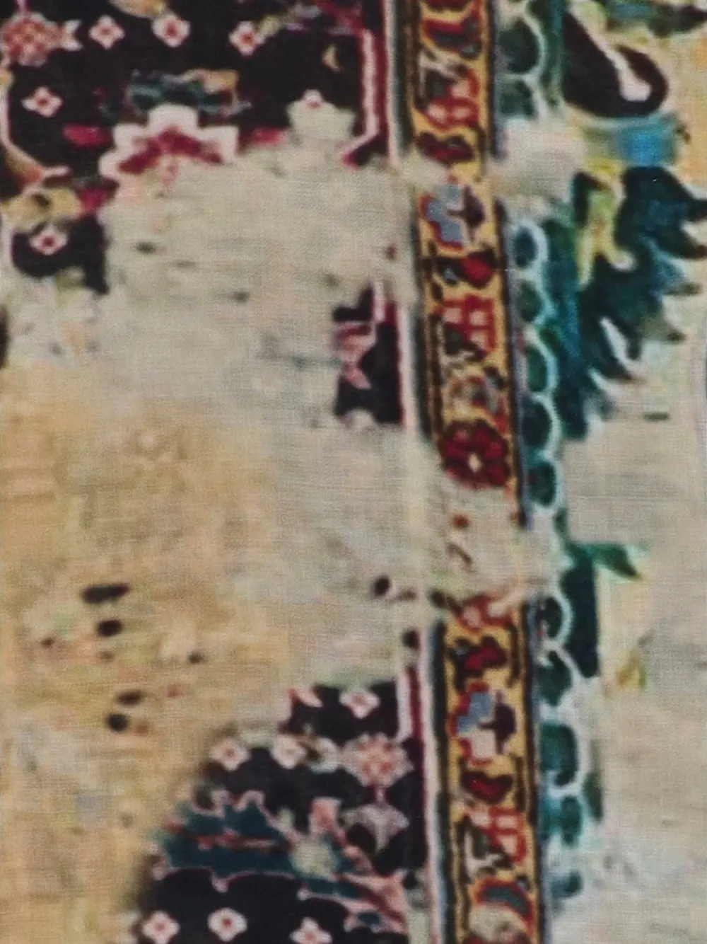 Faliero Sarti Sjaal met franje en tapijtprint Beige