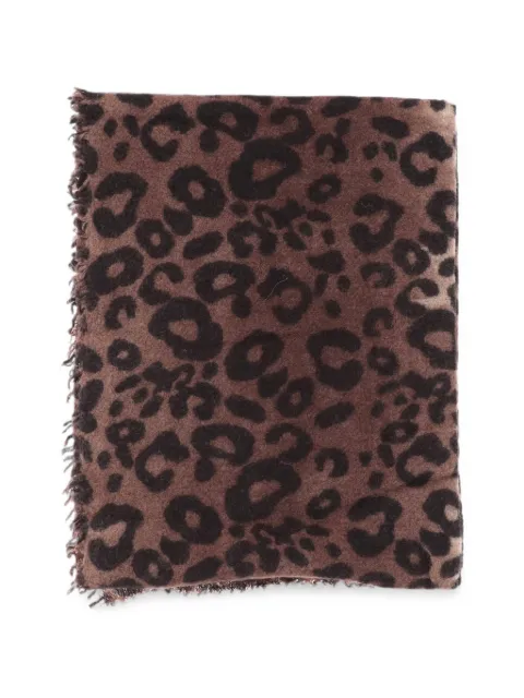 Faliero Sarti leopard-print fringed scarf